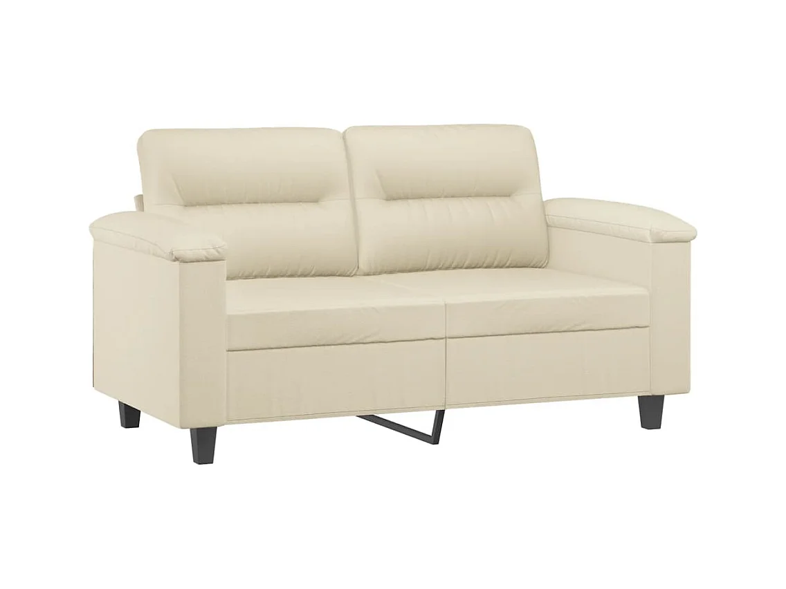 Sofá de 2 lugares 120 cm couro artificial cor creme