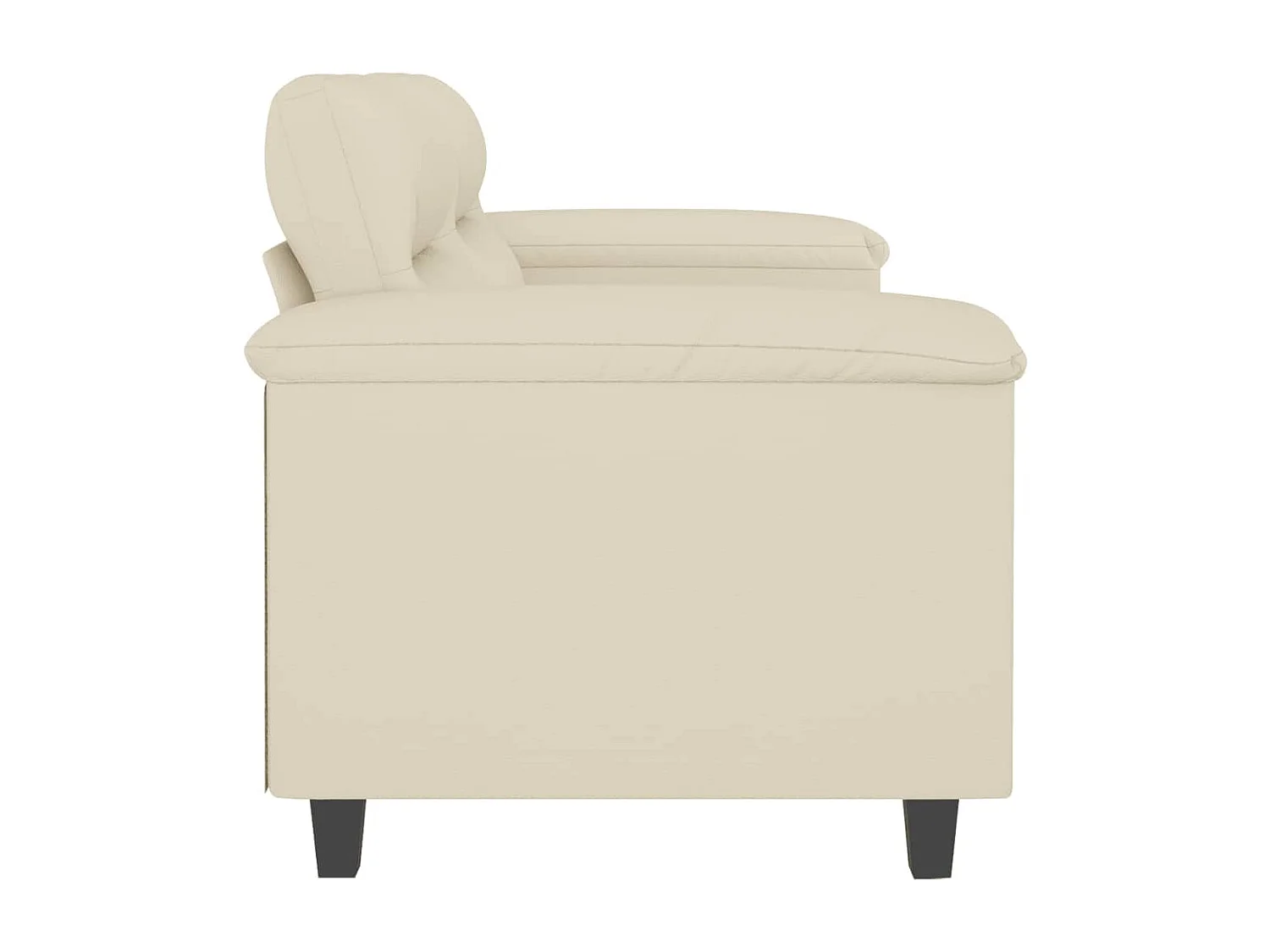 Sofá de 2 lugares 120 cm couro artificial cor creme