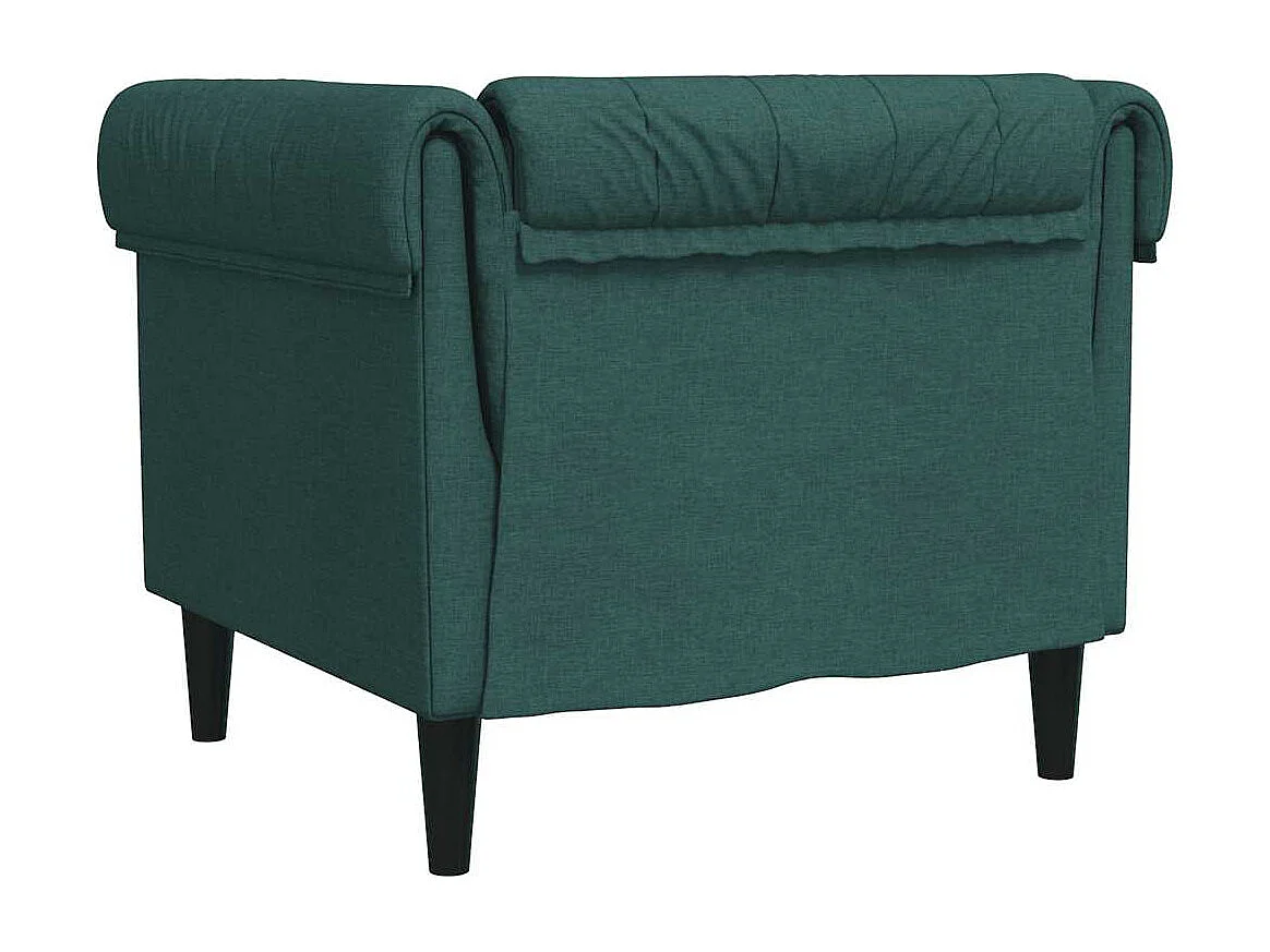 Fauteuil Chesterfield vert foncé tissu
