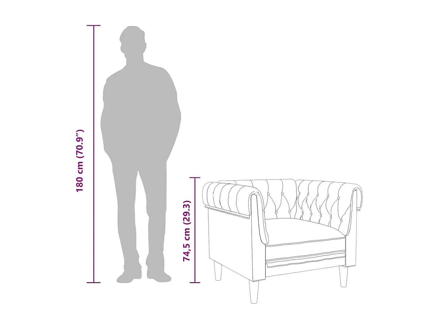 Fauteuil Chesterfield vert foncé tissu