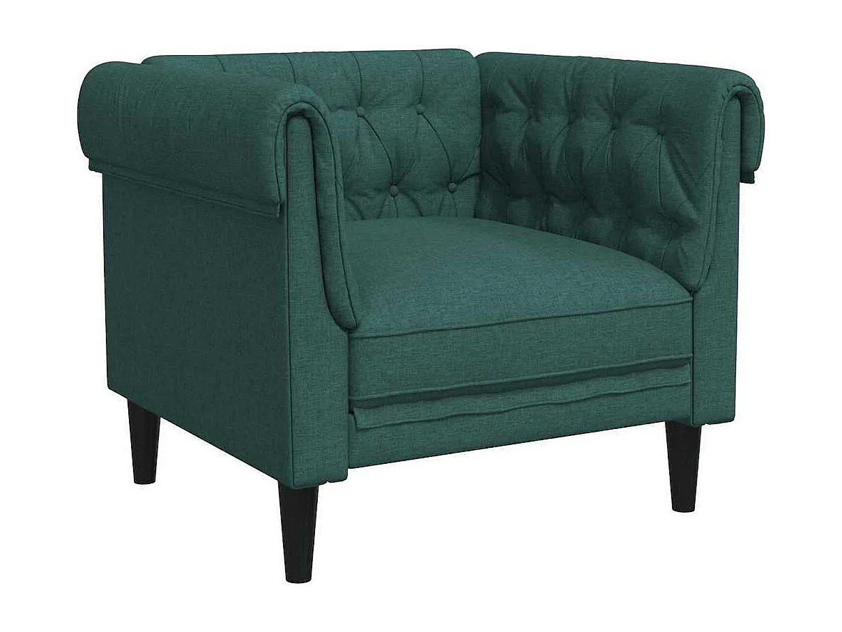 Fauteuil Chesterfield-stijl stof donkergroen