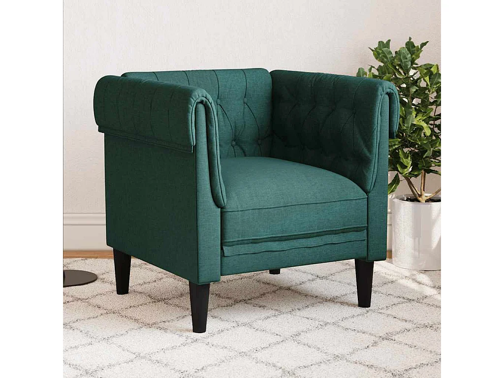 Fauteuil Chesterfield-stijl stof donkergroen