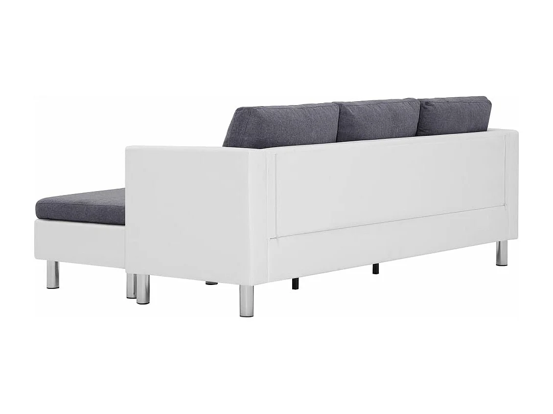 Driezitsbank met kussens kunstleer wit