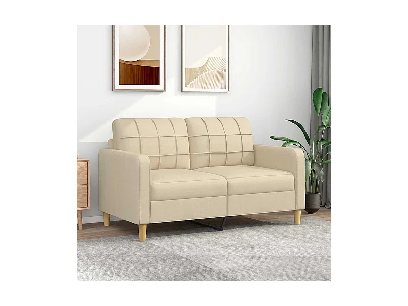 2-Sitzer-Sofa Creme 140 cm Stoff