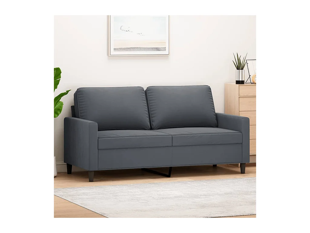 2-Sitzer-Sofa Dunkelgrau 140 cm Samt