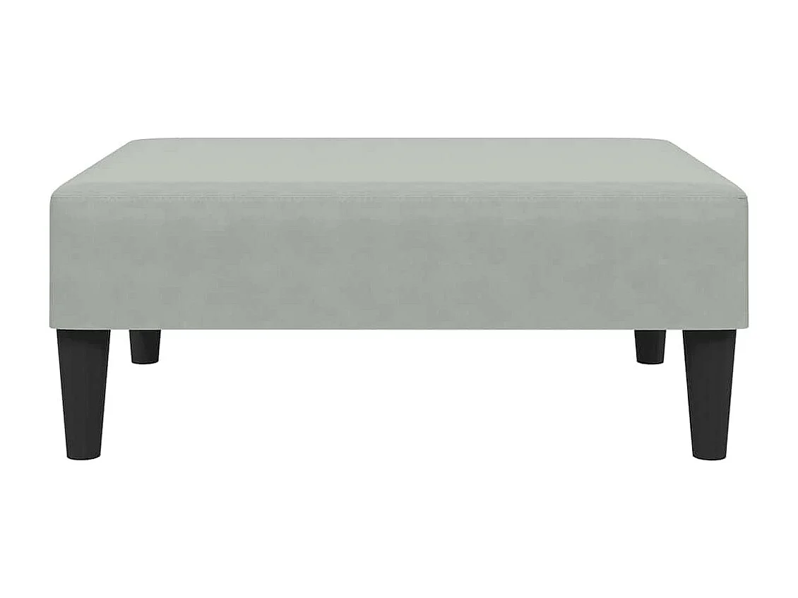 Divano Letto a 2 Posti con Poggiapiedi Grigio Chiaro in Velluto