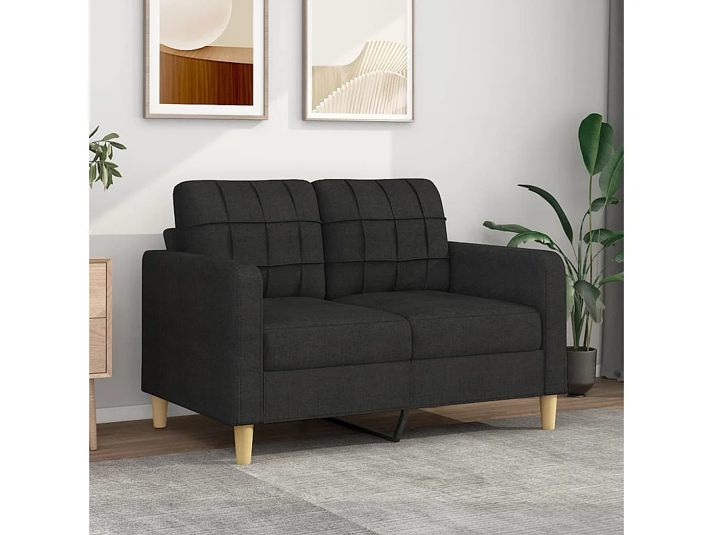 2-Sitzer-Sofa Schwarz 120 cm Stoff
