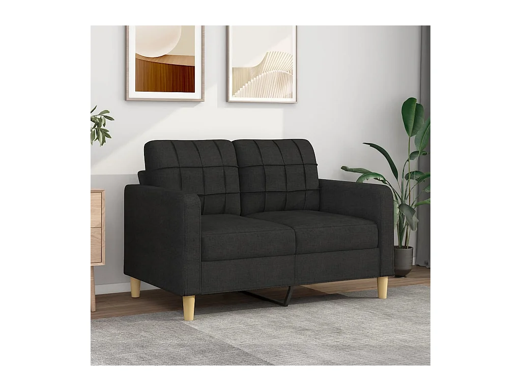 2-Sitzer-Sofa Schwarz 120 cm Stoff
