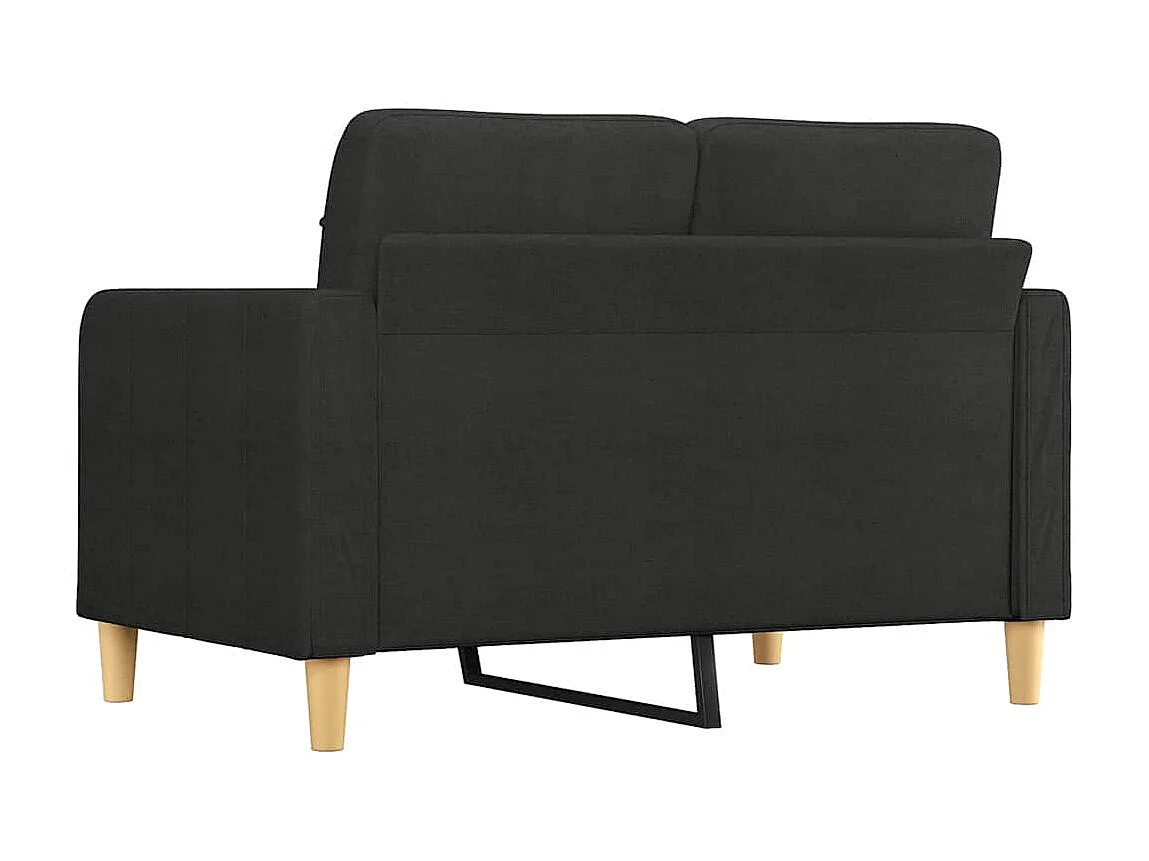 Canapé à 2 places Noir 120 cm Tissu