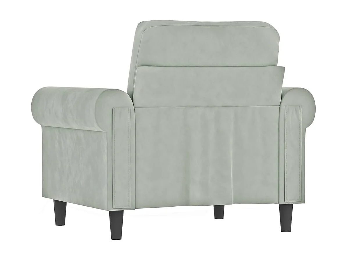 Poltrona 60 cm veludo cinzento-claro