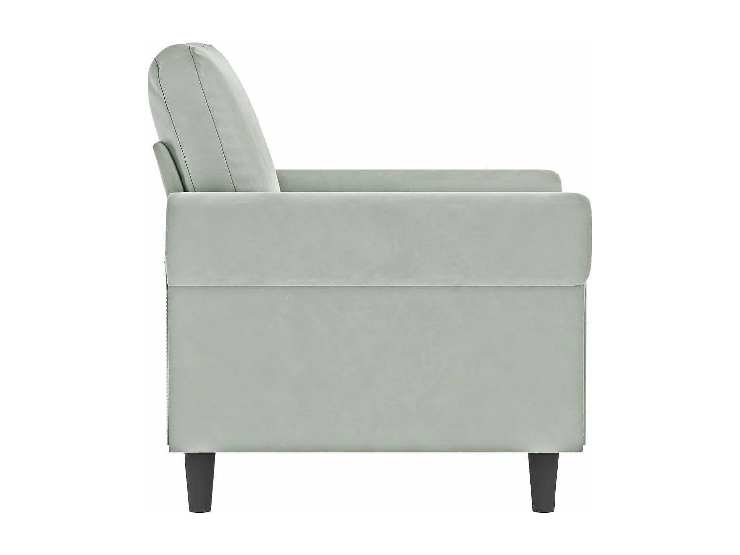 Fauteuil 60 cm fluweel lichtgrijs