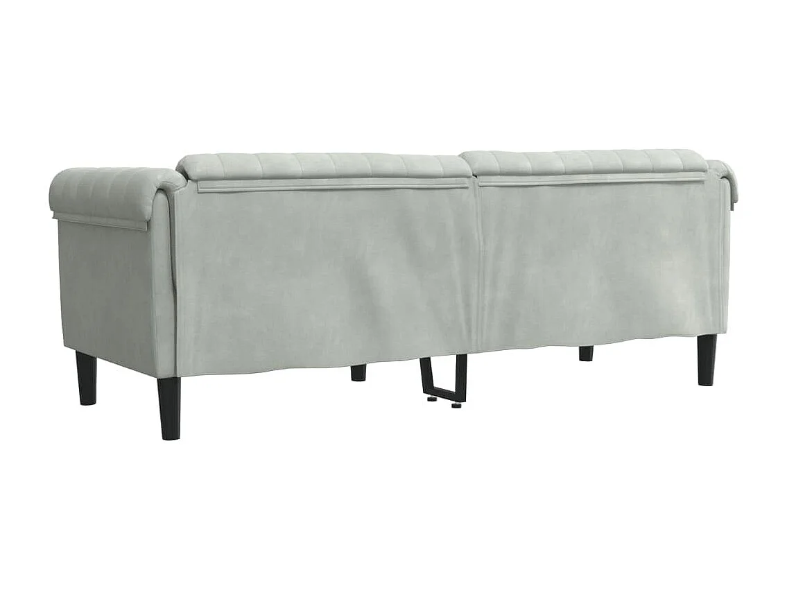Sofa 3-Sitzer Hellgrau Samt