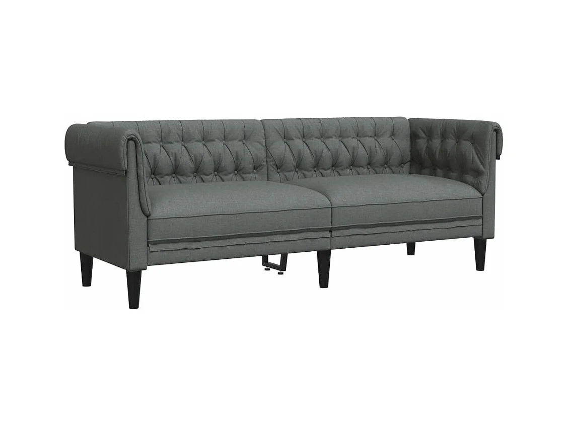 Ensemble de canapés 2 pcs gris foncé tissu
