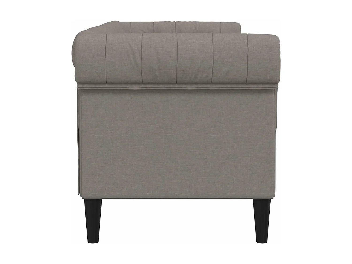 Chesterfield-Sofa 2-Sitzer Taupe Stoff