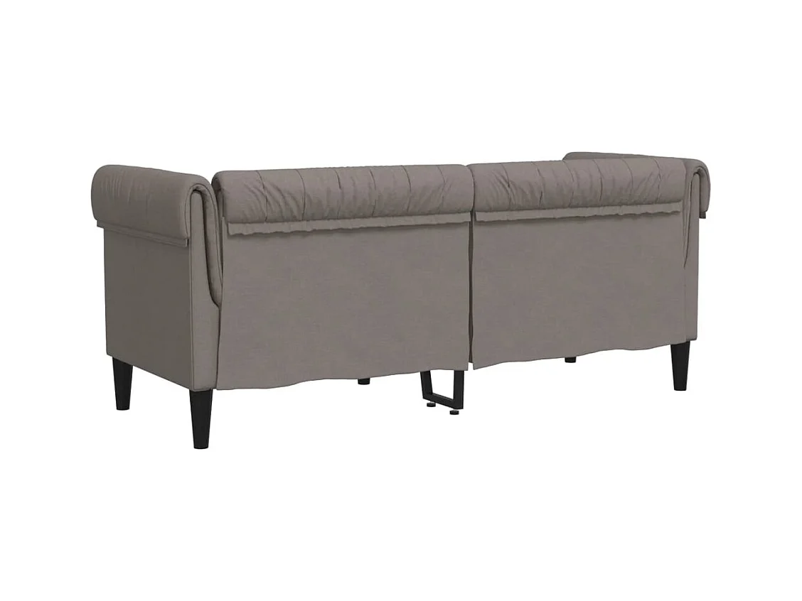 Sofá Chesterfield de 2 plazas tela gris taupe