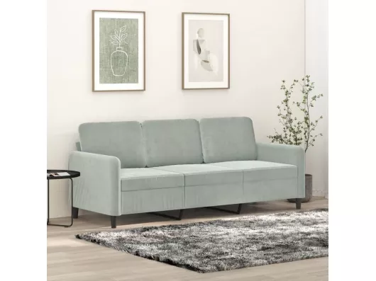 Kauf Unique 3-Sitzer-Sofa Hellgrau 180 cm Samt