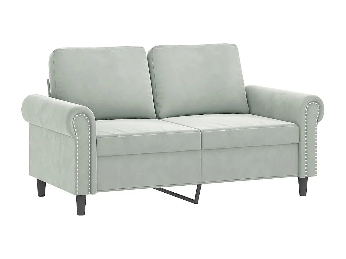 3-delige Loungeset met kussens fluweel lichtgrijs