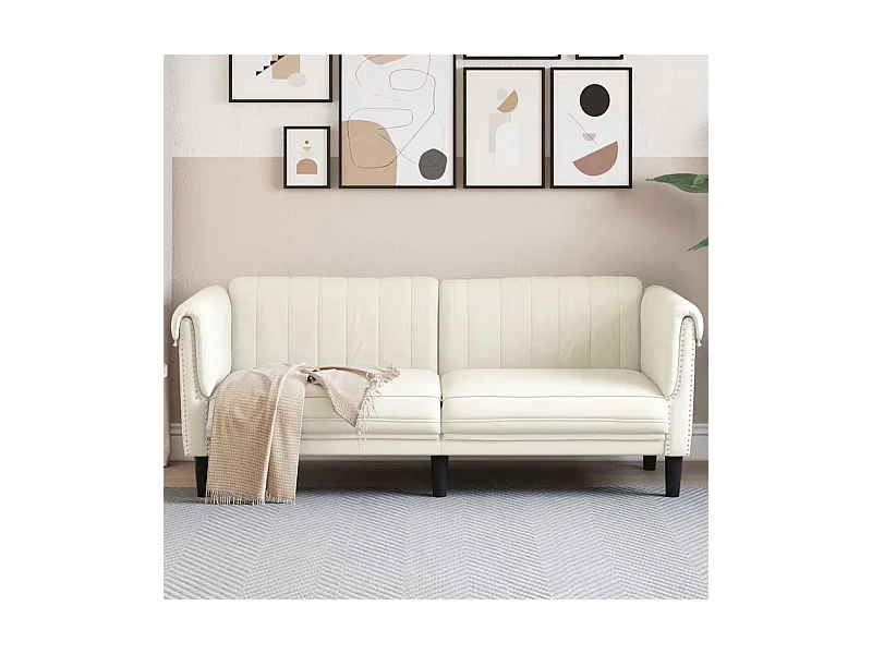 Sofa 2-Sitzer Creme Samt