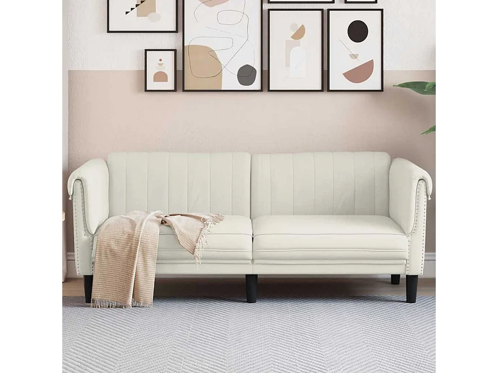 Canapé à 2 places crème velours