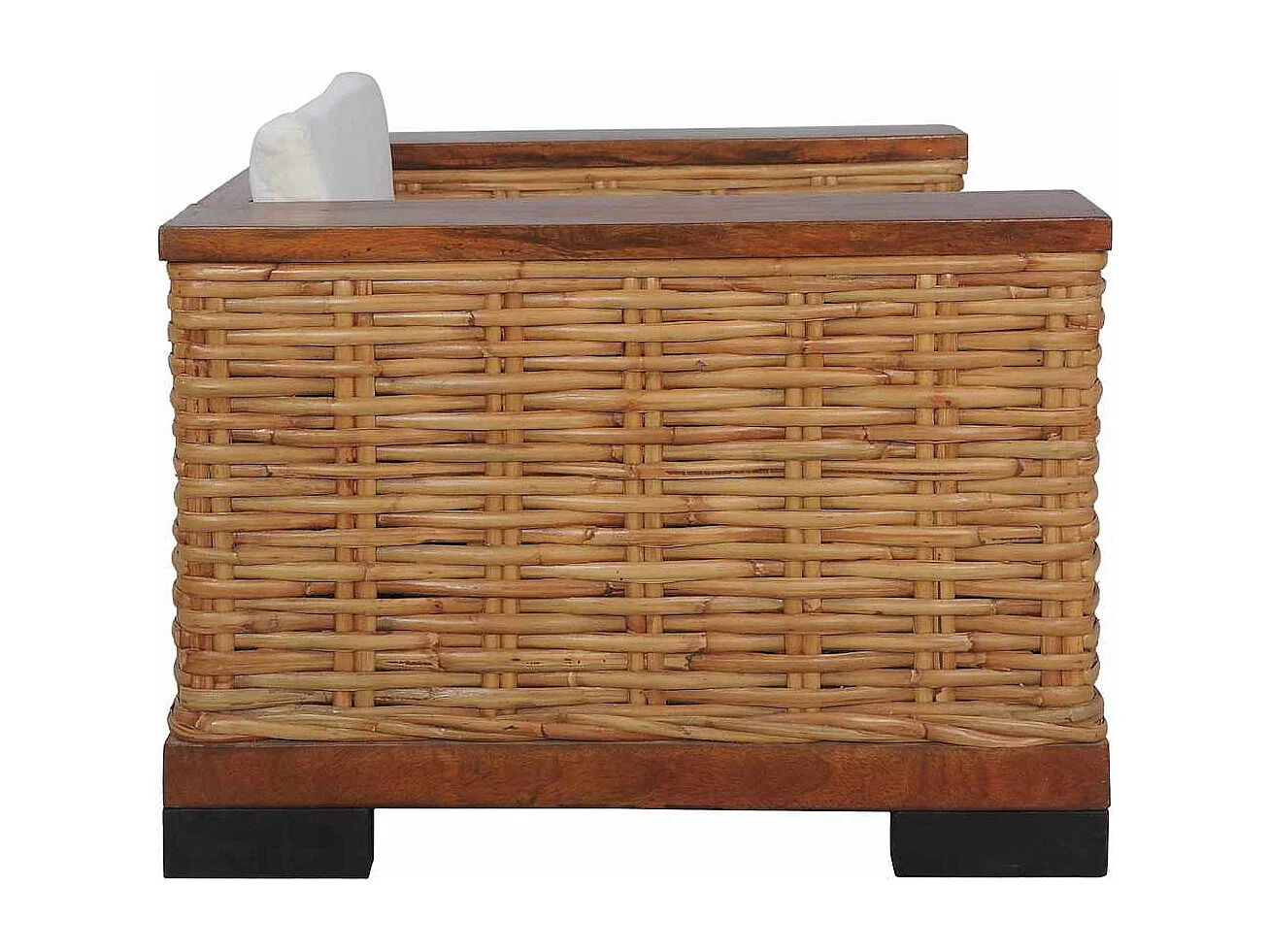 Ensemble de canapés 3 pcs avec coussins Marron Rotin naturel