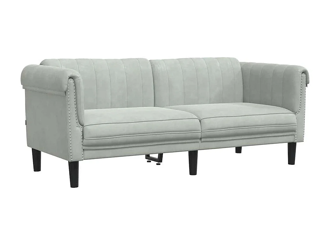 Sofa 2-Sitzer Hellgrau Samt