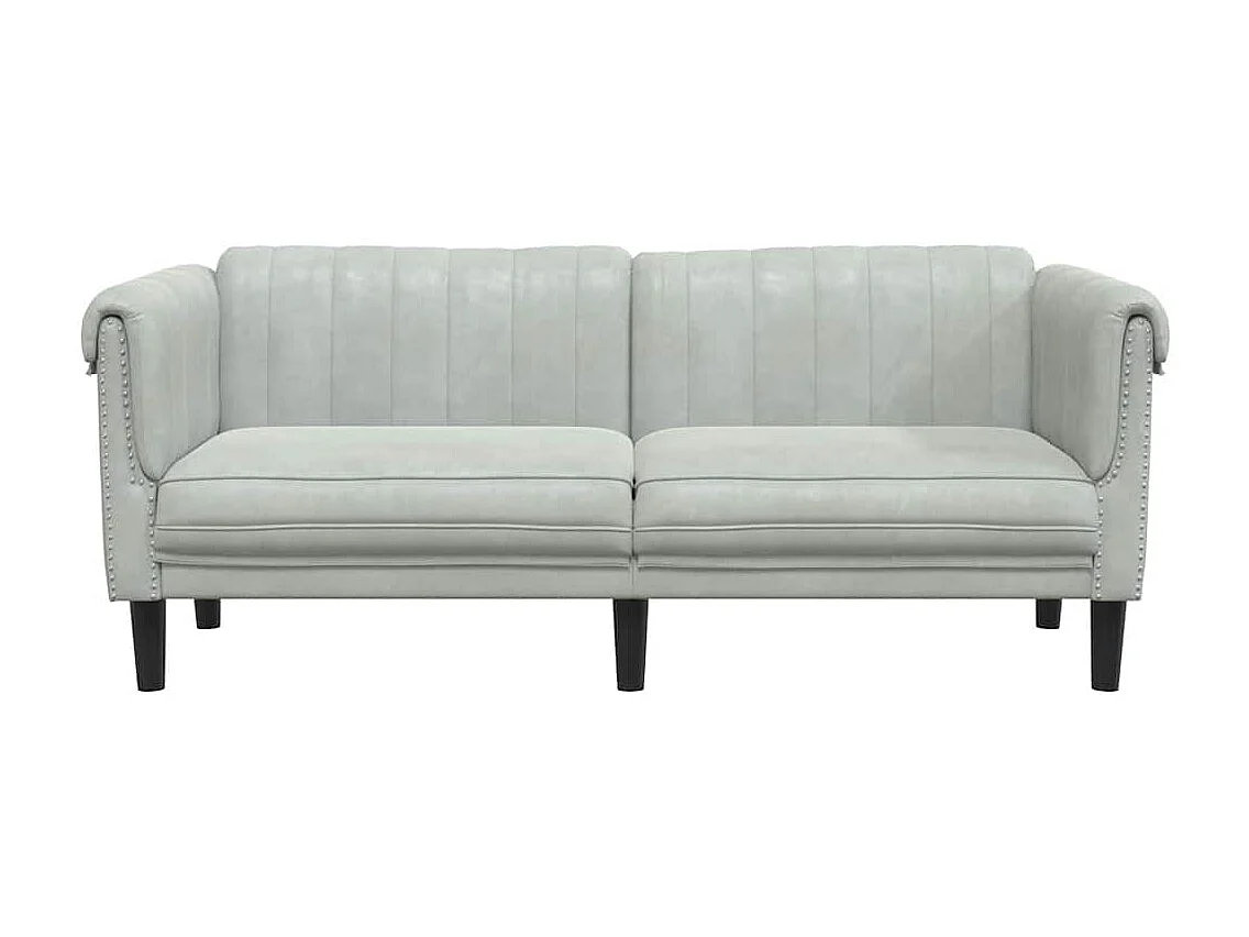 Sofa 2-Sitzer Hellgrau Samt