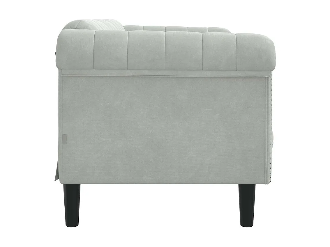 Sofa 2-Sitzer Hellgrau Samt