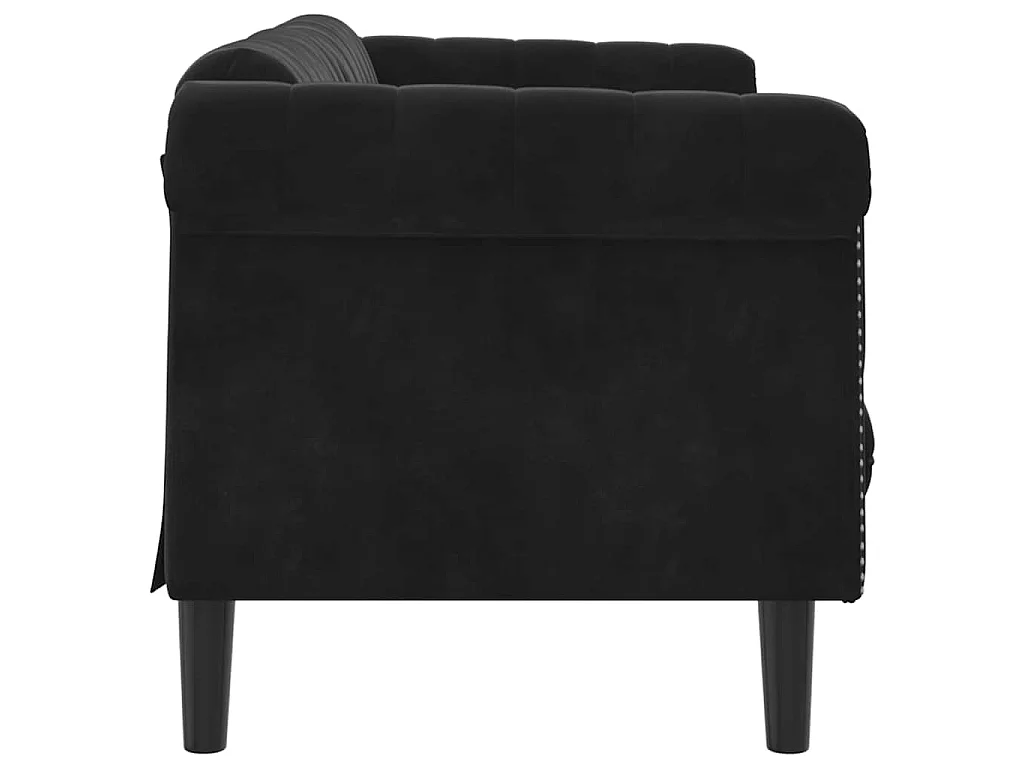 Sofa 2-Sitzer Schwarz Samt