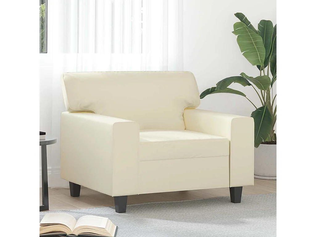 Fauteuil Crème 60 cm Similicuir