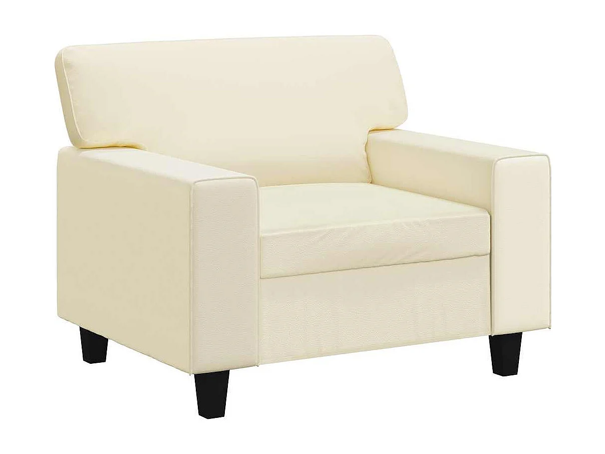 Fauteuil Crème 60 cm Similicuir