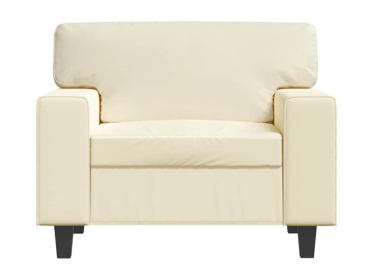 Fauteuil Crème 60 cm Similicuir