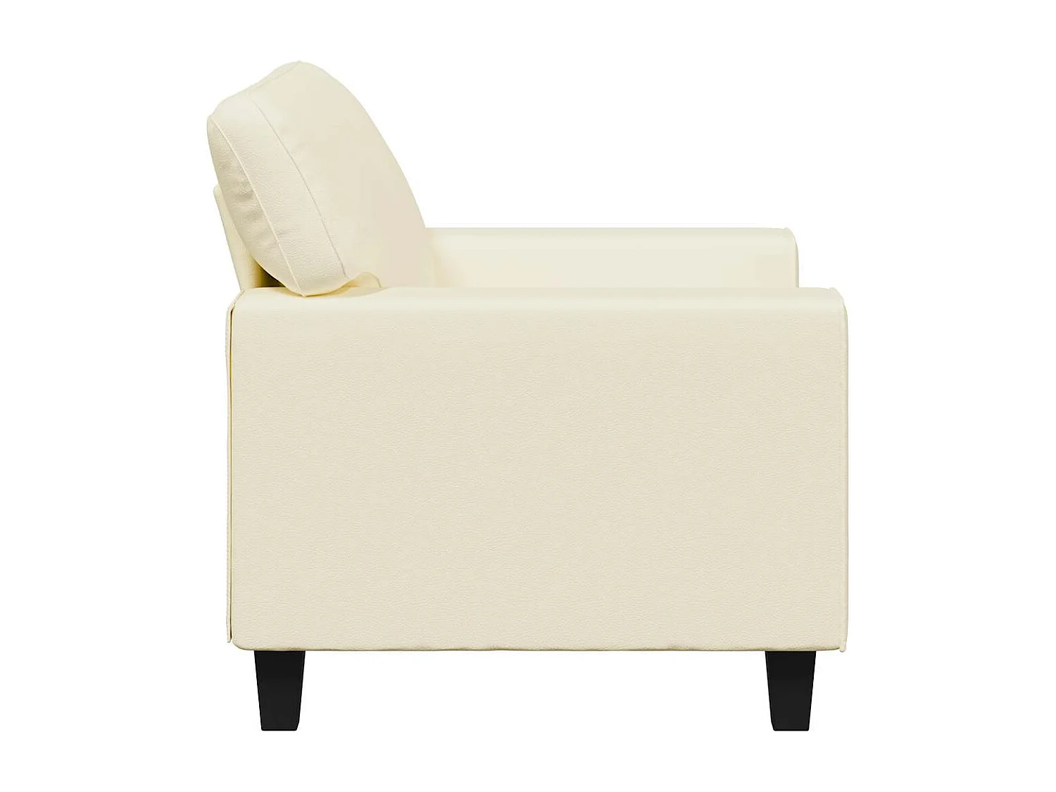 Fauteuil Crème 60 cm Similicuir