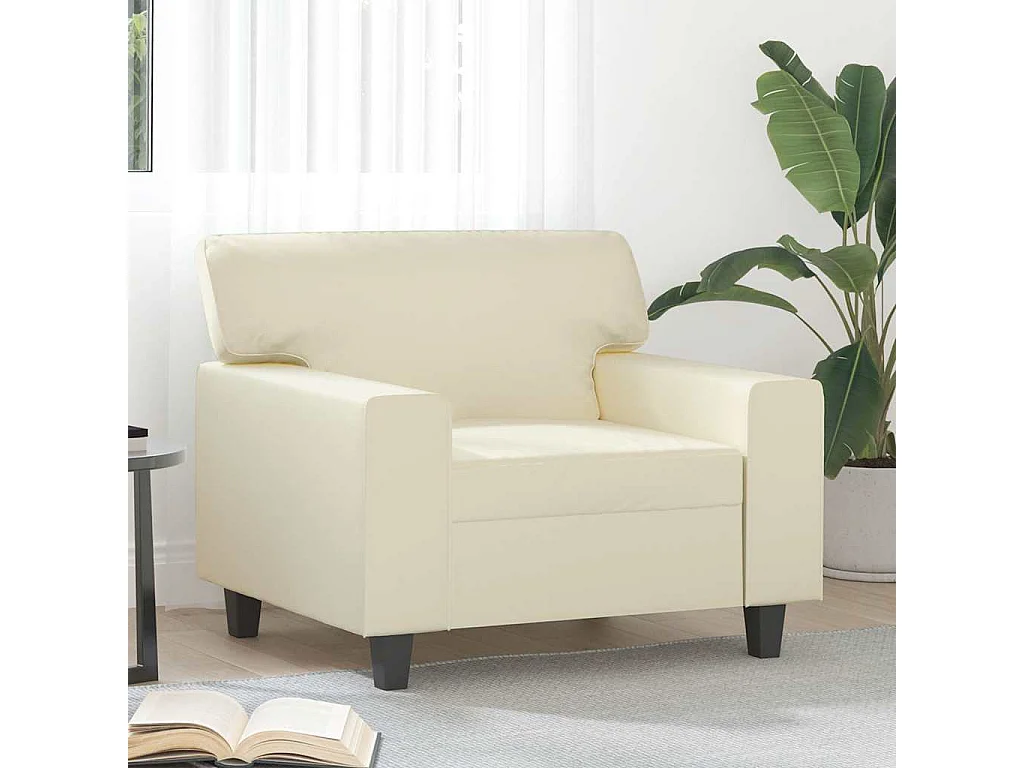 Fauteuil Crème 60 cm Similicuir