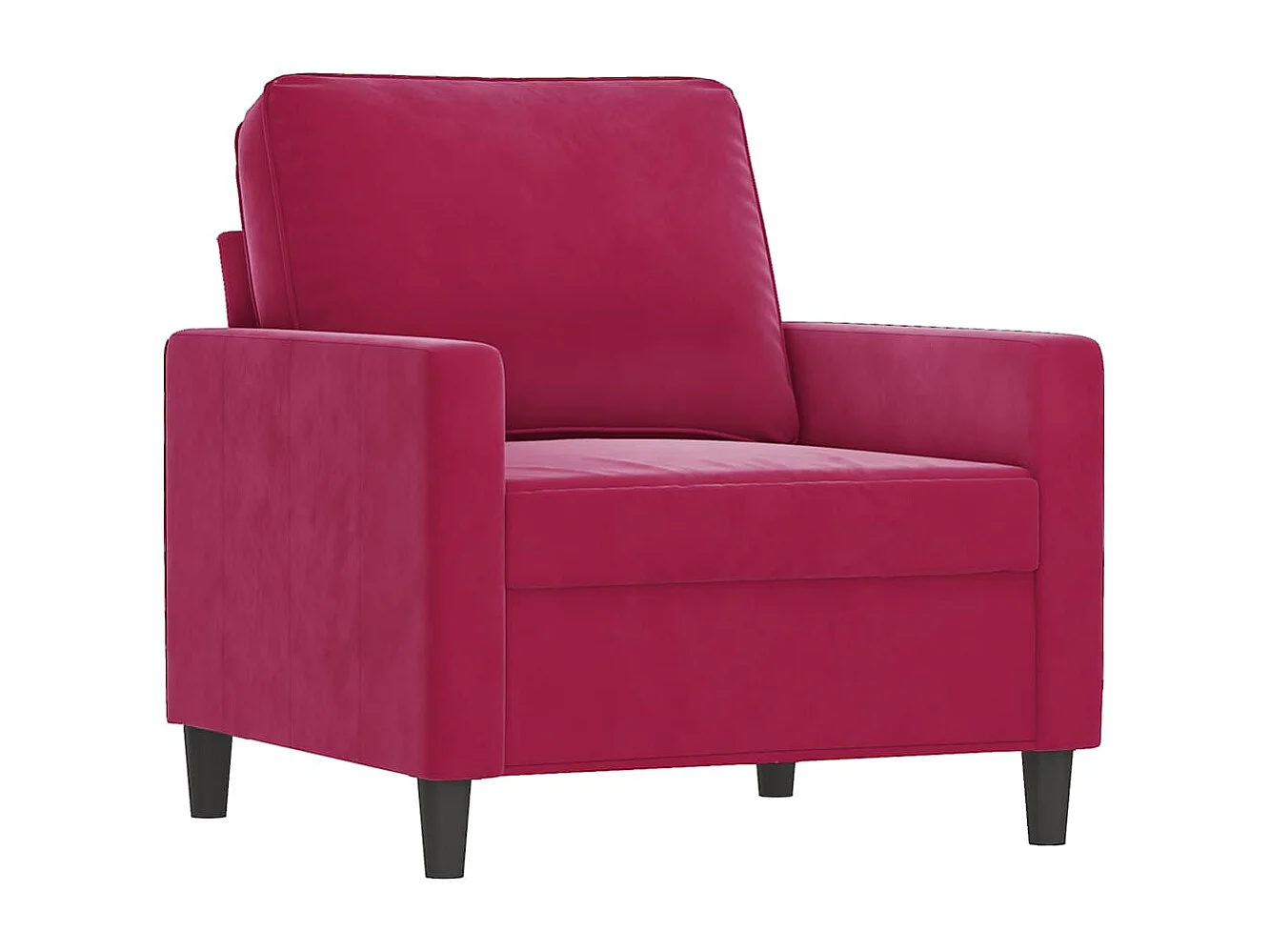 Fauteuil 60 cm fluweel wijnrood