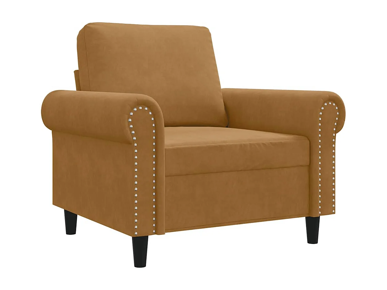 Fauteuil Marron 60 cm Velours