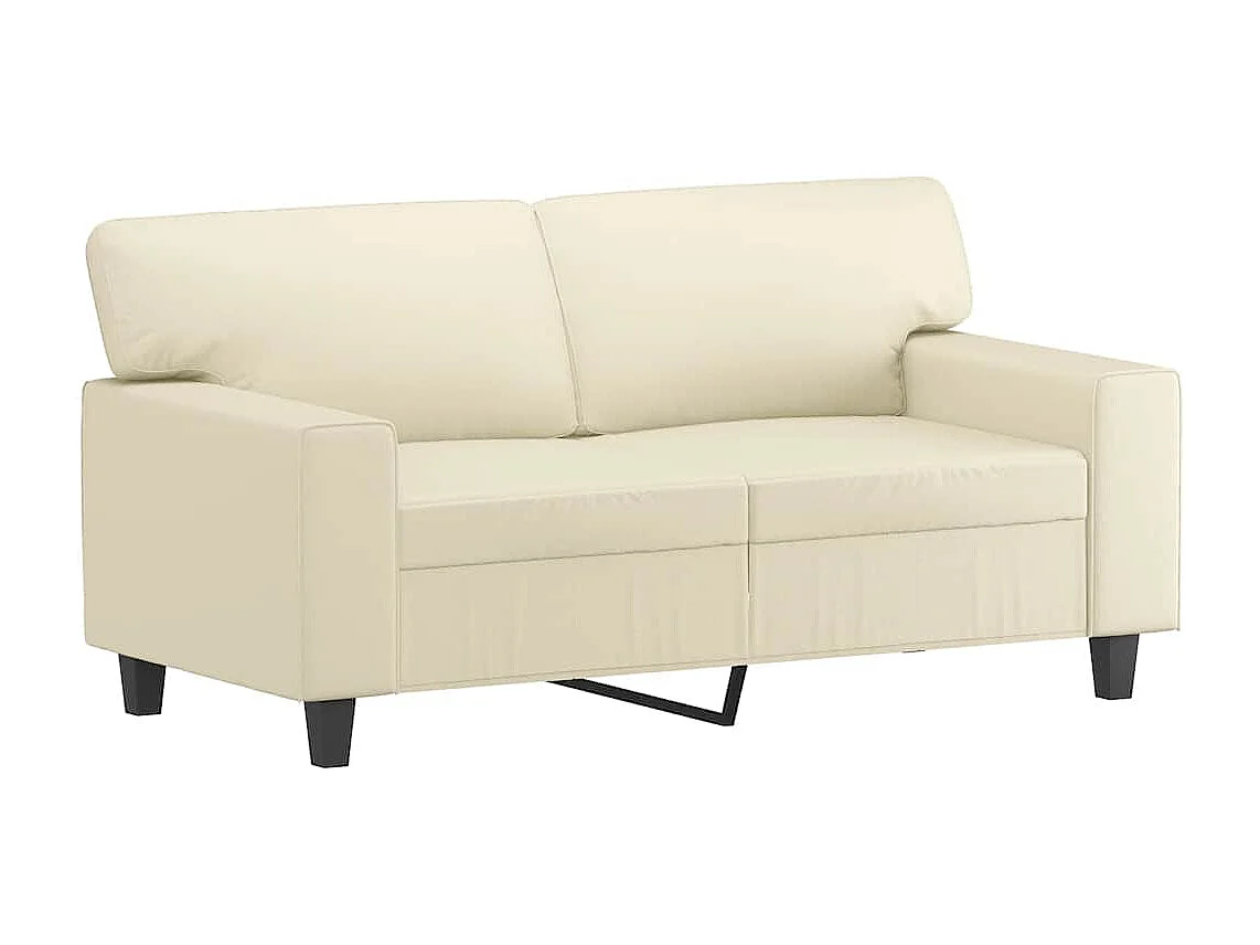 Tweezitsbank 120 cm kunstleer crèmekleurig