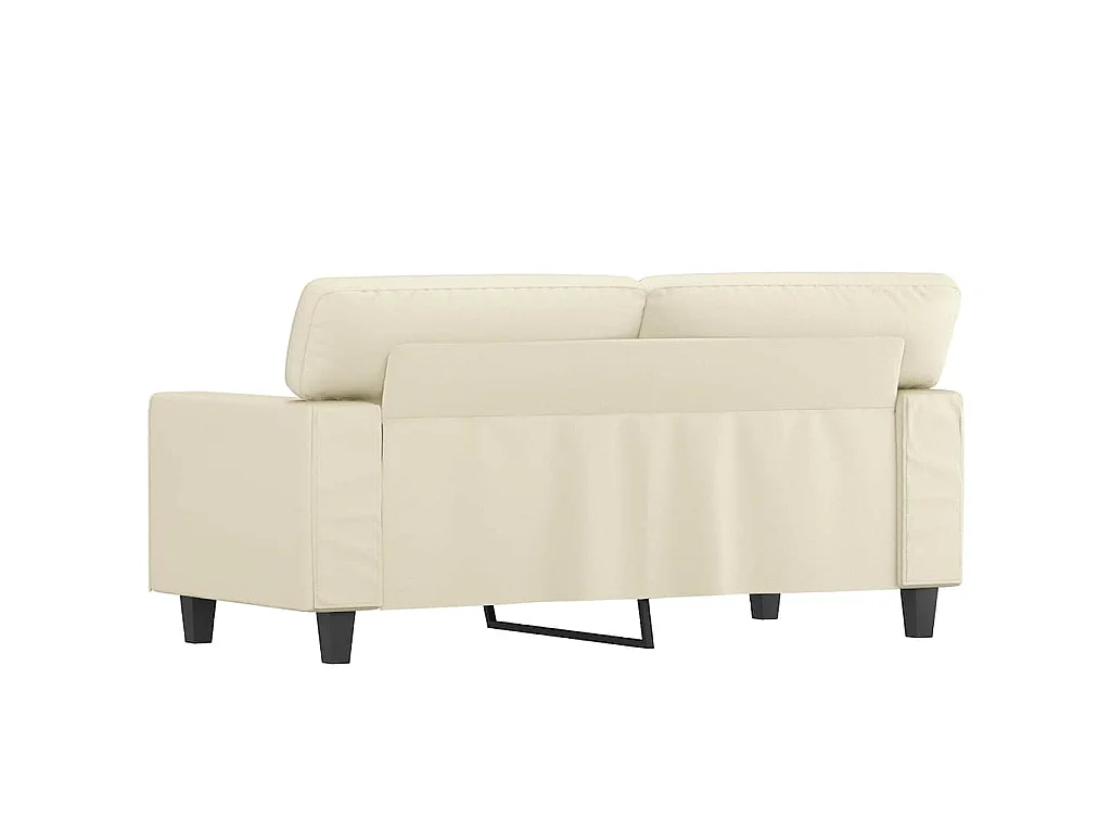 Sofá de 2 lugares 120 cm couro artificial cor creme