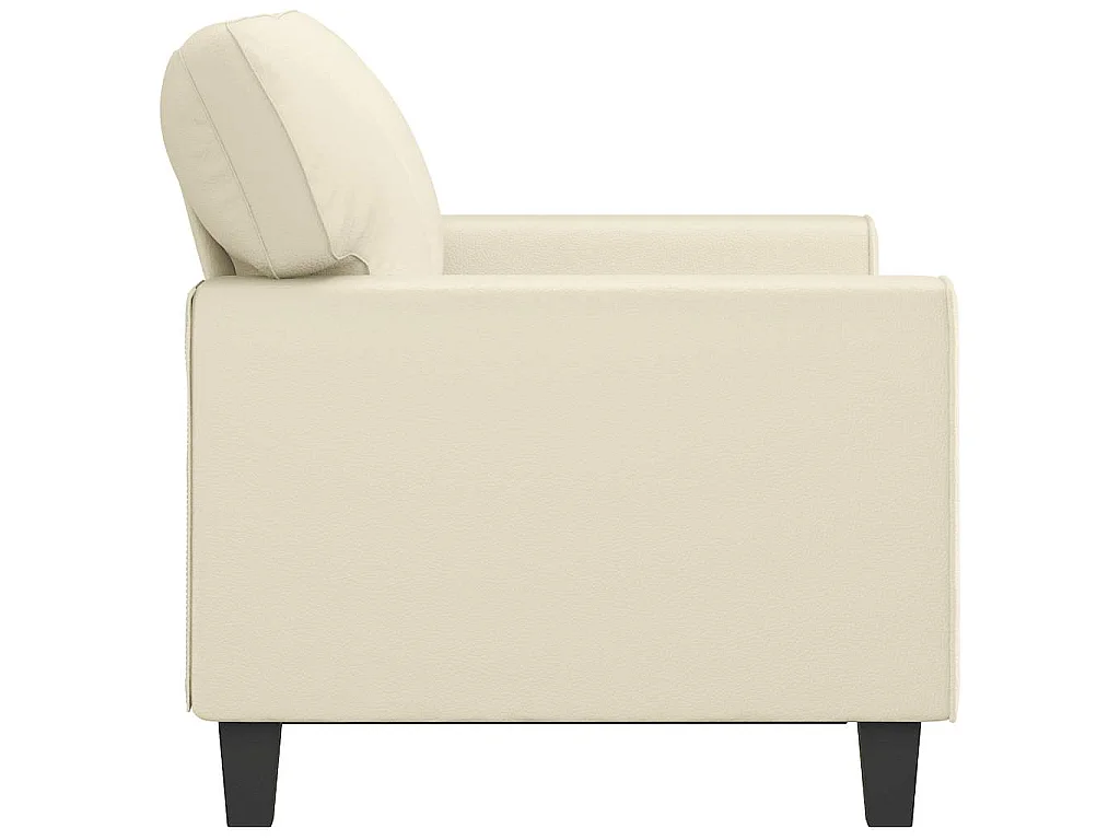 Sofá de 2 lugares 120 cm couro artificial cor creme