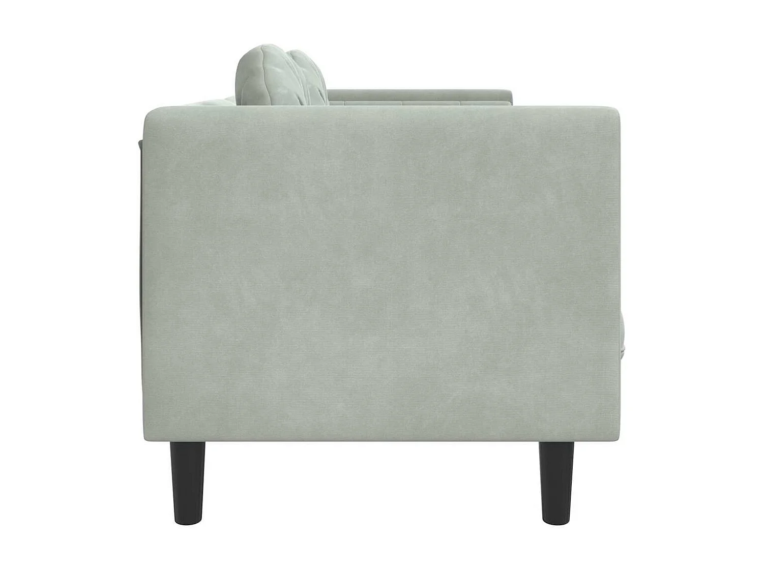 Divano a 3 Posti con Cuscini Grigio Chiaro in Velluto