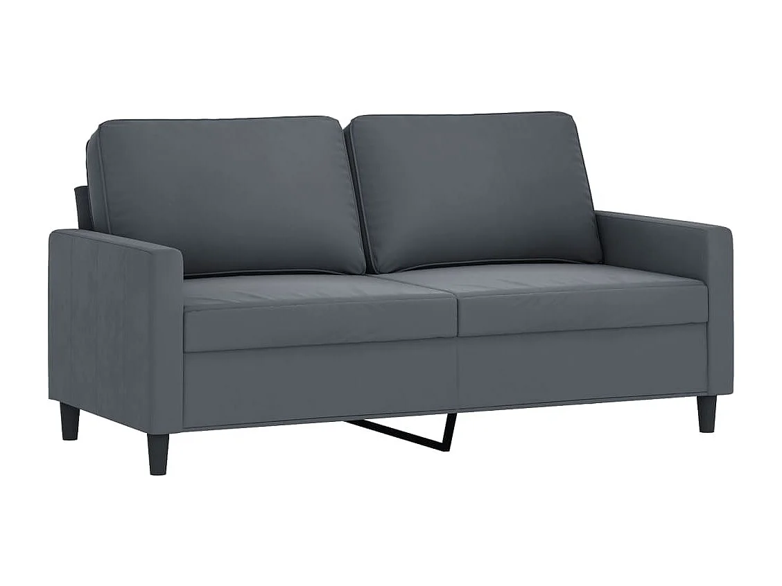 Ensemble de canapés 2 pcs avec coussins Gris foncé Velours