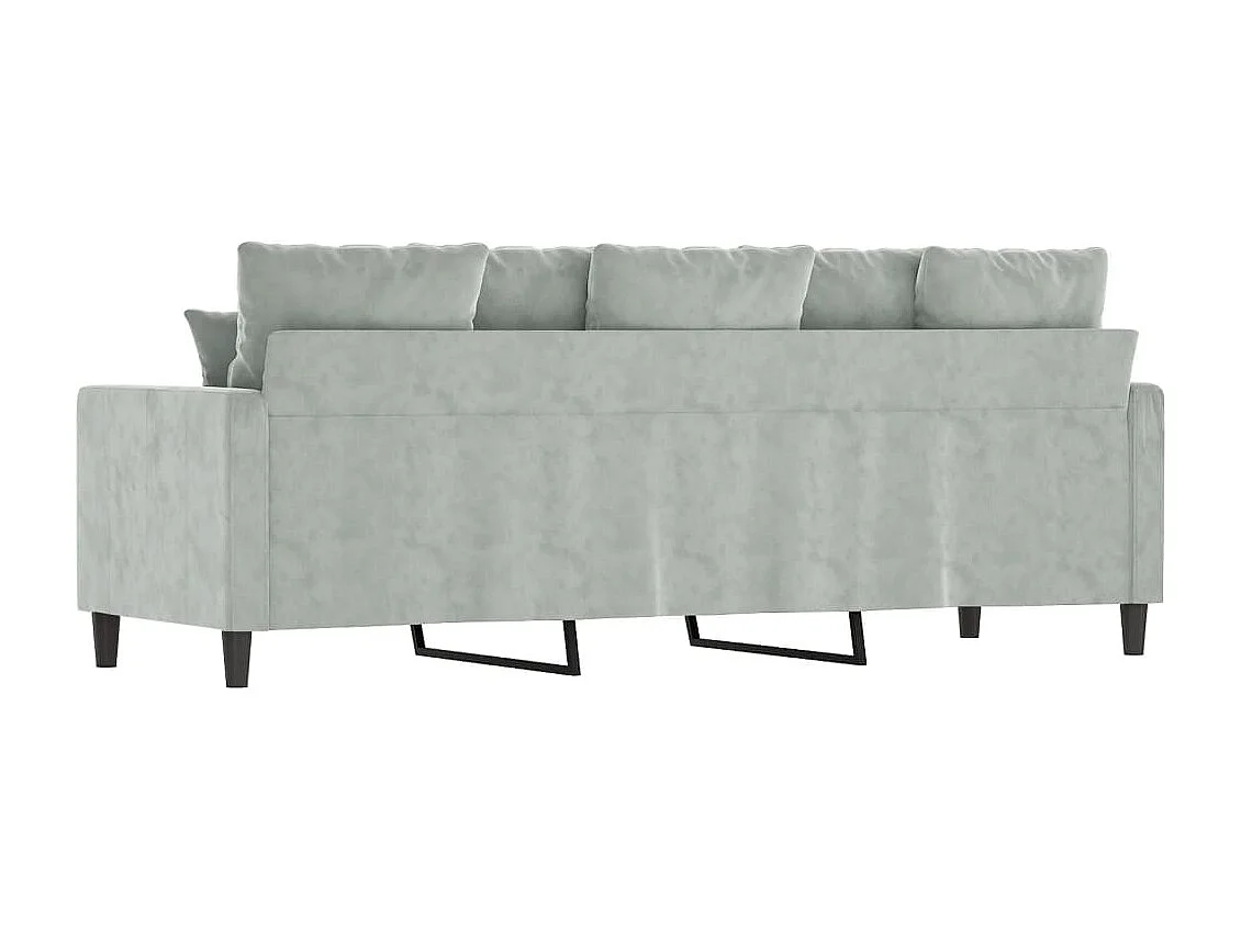 Canapé à 3 places Gris clair 180 cm Velours