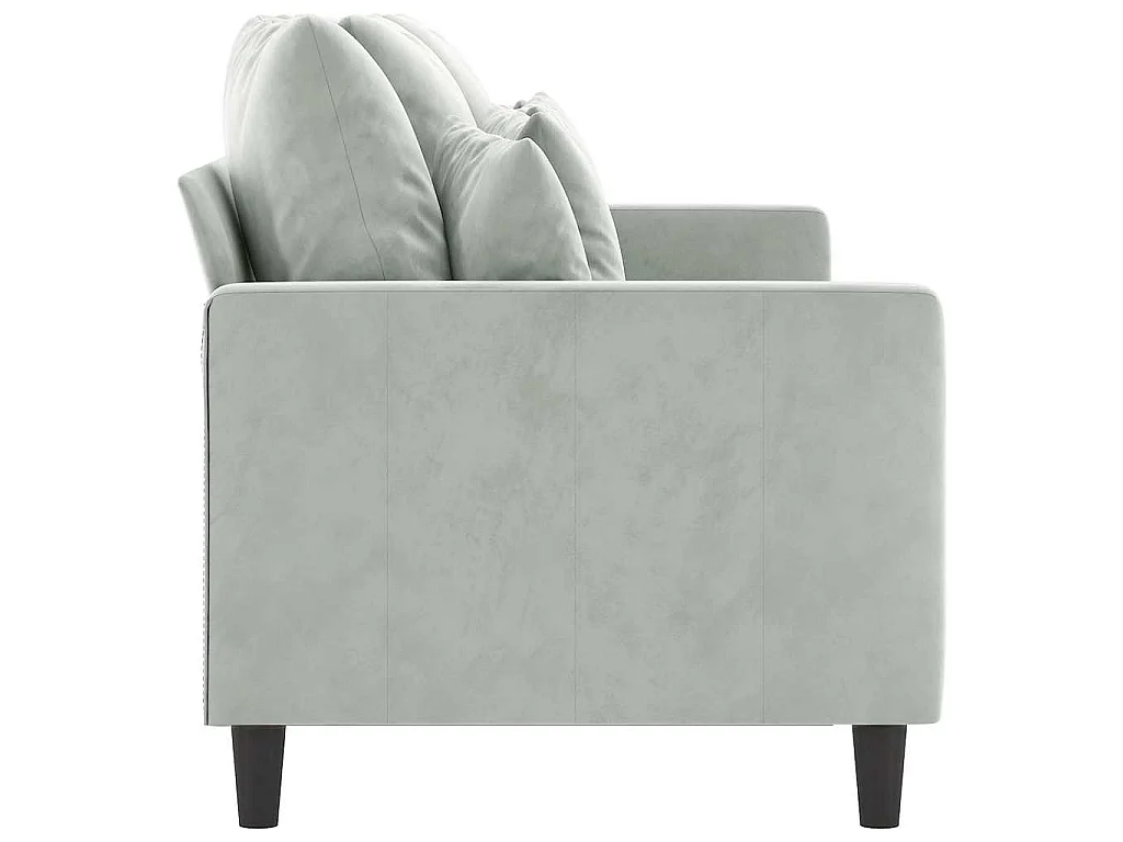 Canapé à 3 places Gris clair 180 cm Velours