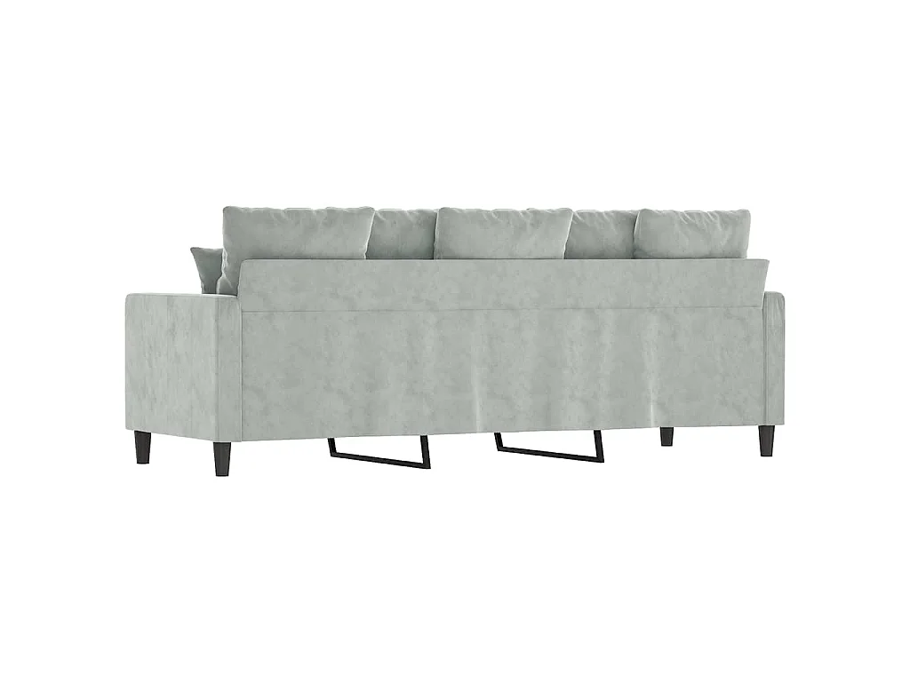 Canapé à 3 places Gris clair 180 cm Velours