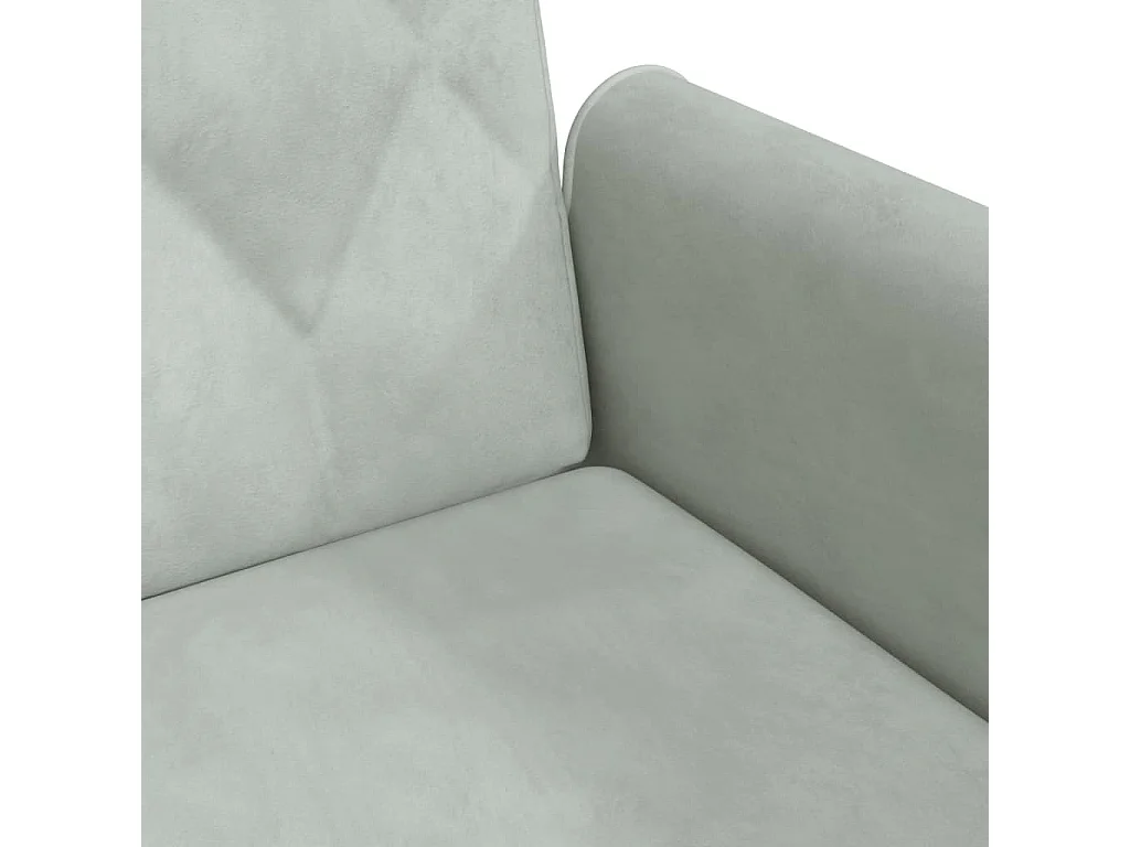 Canapé-lit à 2 places avec oreillers et repose-pied gris clair