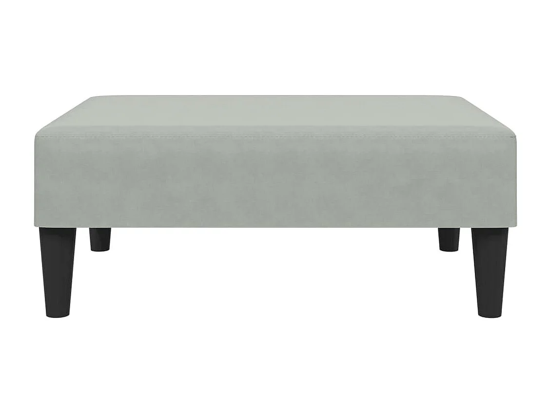 Sofá cama 2 plazas con almohadas taburete terciopelo gris claro