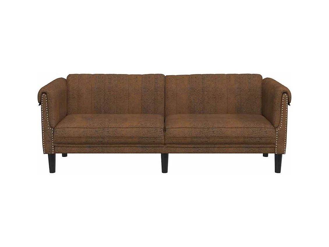 Driezitsbank kunstsuède bruin