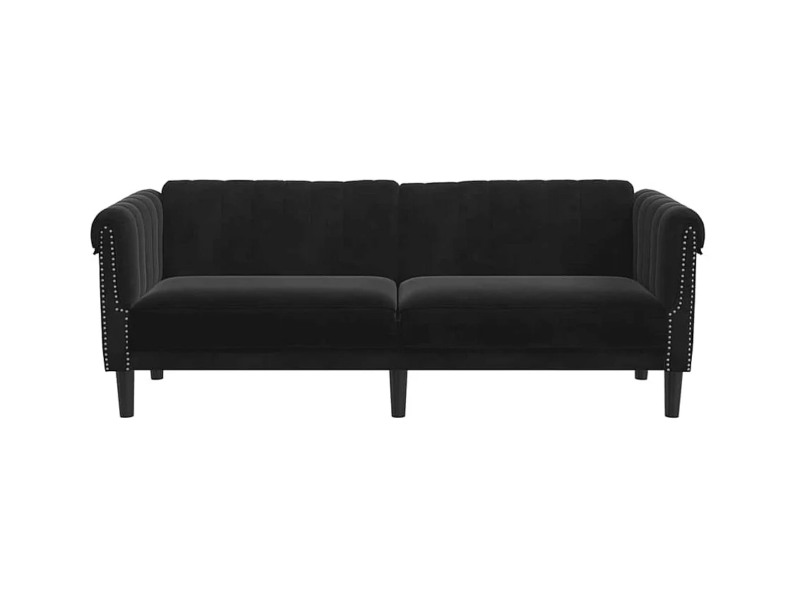 Sofá de 3 plazas terciopelo negro