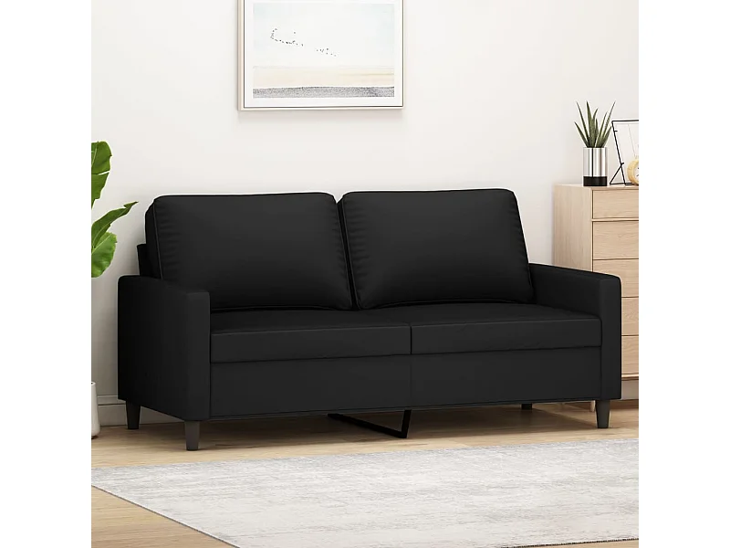 Divano a 2 Posti Nero 140 cm in Velluto