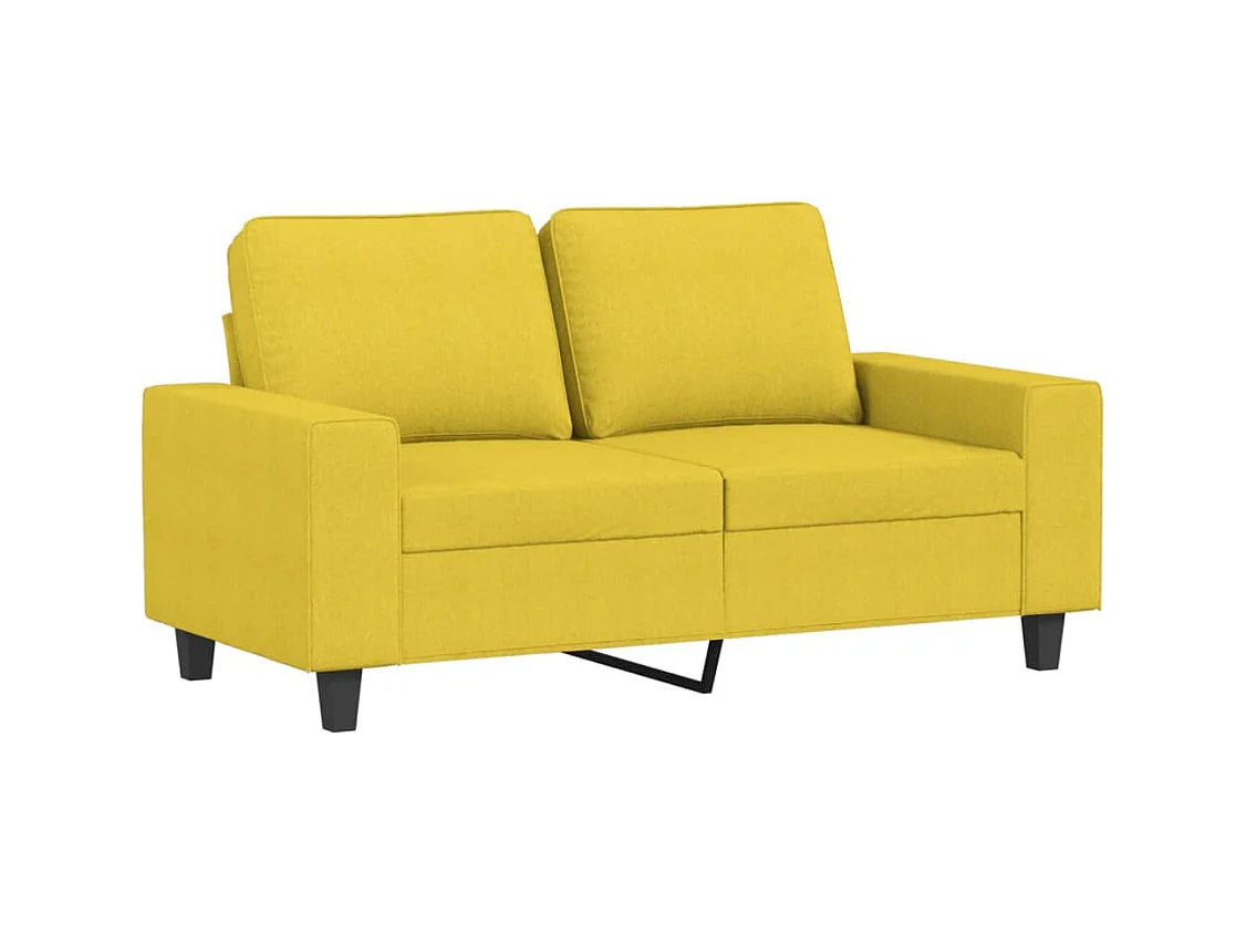 Canapé à 2 places Jaune clair 120 cm Tissu