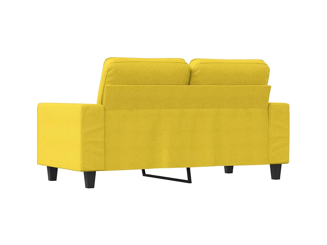 Canapé à 2 places Jaune clair 120 cm Tissu